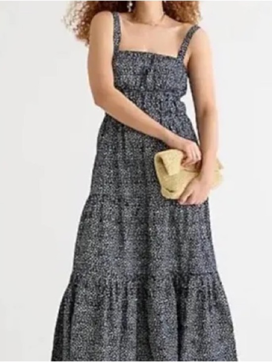 J. Crew Dresses & Skirts - J.Crew women’s navy micro dot Tiered Maxi Dress